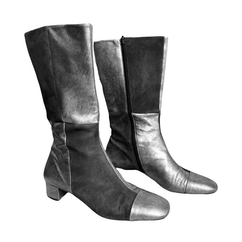 Franco Sarto Mid Calf Leather & Suede Boots